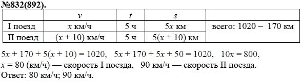 Ответ к задаче № 832 (892) - Ю.Н. Макарычев, Н.Г. Миндюк, К.И. Нешков, С.Б. Суворова, гдз по алгебре 7 класс
